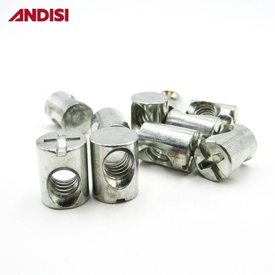 Mobiliário M6 M8 Cross Head Phillips Drive Embedded Barrel Nut com acabamento revestido com zinco