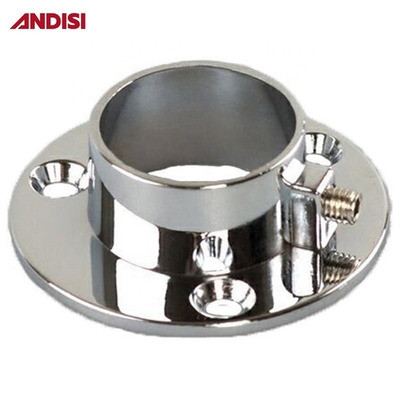 25mm Tubos redondos de suporte de armazenamento Rod End Tube Flange essencial para organização do armário
