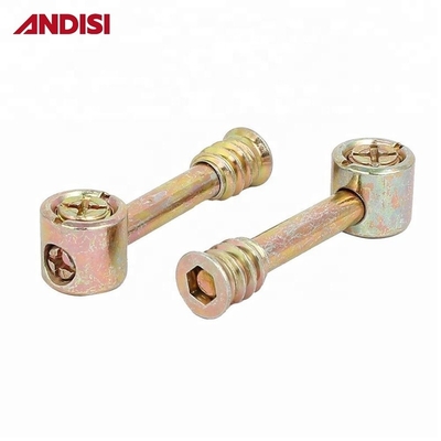 Fittings de ligação fortes para móveis modernos revestidos de zinco 4 em 1 Mini Fix Cam e parafuso