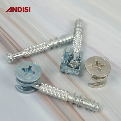 Nailão/brass/Zinc Alloy Mobiliário Conector Bolts Excêntrico Cam Lock Mini Fix Screw