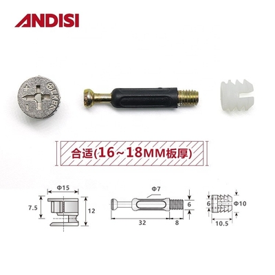 Mini Fix Mobiliário plástico Dowel parafuso de ligação para o design moderno e mais