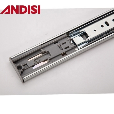 Armário de móveis Telescópica de extensão completa Push to Open Drawer Rails Channel Ball Bearing Drawer Slides