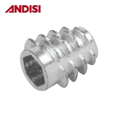Sala de estar Ligação de liga hexadecimal de zinco Mini Fix Cam Lock Nuts Mobiliário de madeira roscado Insert Nut M6 M8