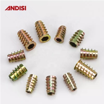 Sala de estar Ligação de liga hexadecimal de zinco Mini Fix Cam Lock Nuts Mobiliário de madeira roscado Insert Nut M6 M8