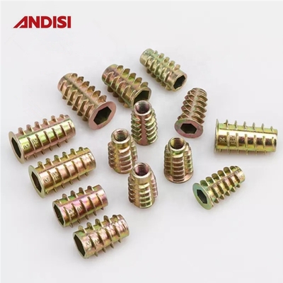 Sala de estar Ligação de liga hexadecimal de zinco Mini Fix Cam Lock Nuts Mobiliário de madeira roscado Insert Nut M6 M8