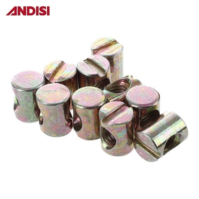 11-20 mm comprimento M6 M8 cabeça cruzada Phillips Drive Barrel Nut para ligação de juntas de madeira