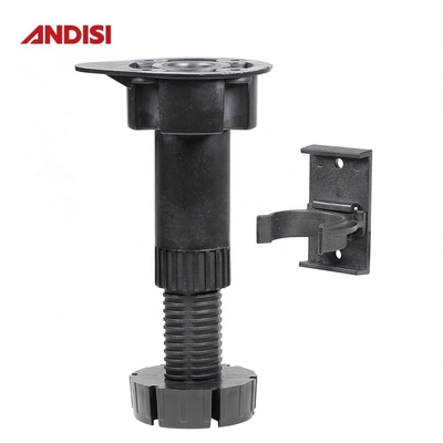 Armário de cozinha ajustável Nivelação de pés Negro acabamento 100-190MM Altura Material ABS PP