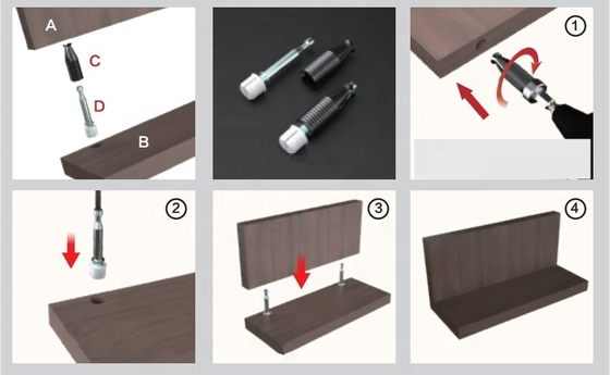 Outras peças de mobiliário ANDISI Design Cabinet Connector para conexão de placa e placa