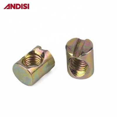 Mobiliário M6 M8 Cross Head Phillips Drive Embedded Barrel Nut com acabamento revestido com zinco