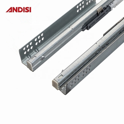 Slide de aço laminado a frio V6 de extensão total fechado suave escondido sob a montagem