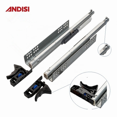 Slide de aço laminado a frio V6 de extensão total fechado suave escondido sob a montagem