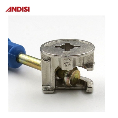 ANDISI Mobiliário de liga de zinco Cam Lock com acabamento revestido com zinco e 3 em 1 Mini Fix Screw