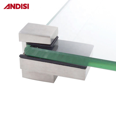 OEM aço de liga de zinco Altura ajustável 0-22mm Mural montar ângulo vidro para prateleira de vidro bracket pinça de vidro