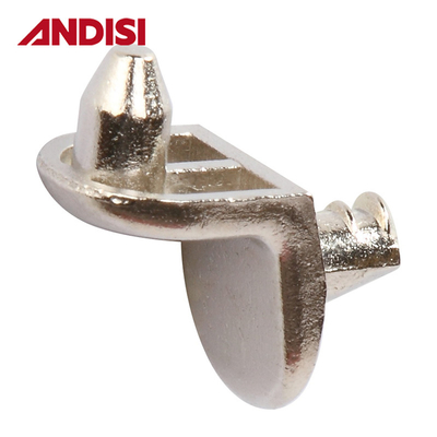 Armário de metal revestido de níquel Brackets de prateleira de ferro fundido para articulações de móveis em forma de L de aço