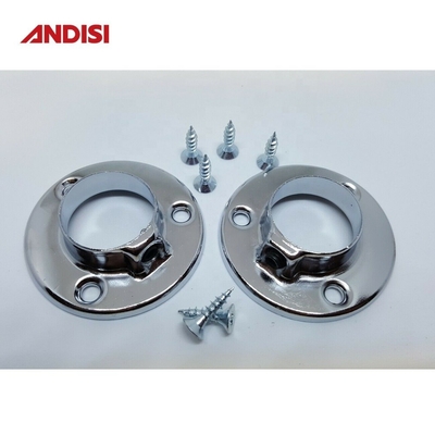 25mm Tubos redondos de suporte de armazenamento Rod End Tube Flange essencial para organização do armário