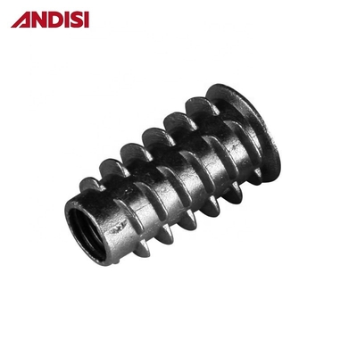 Y Embalagem por correio Ligação de zinco fundição a moagem M6 M8 M10 Madeira Hex Flange Mobiliário Insert Nut