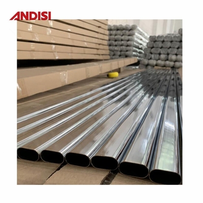 30x15 Chrome Steel Oval Closet Rod para acessórios de guarda-roupa e organização do armário