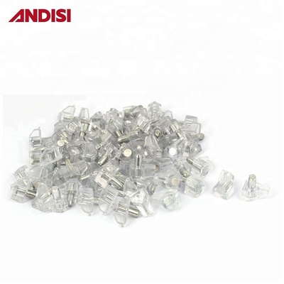 Estante de armário revestido de níquel suportes de pernos para armário de móveis 5mm pin de metal