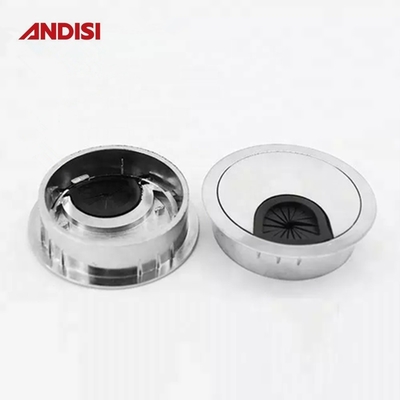 Conector acabamento cromo/nickel revestido escritório tomadas de mesa cabo capa de manga Grommet