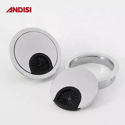 Conector acabamento cromo/nickel revestido escritório tomadas de mesa cabo capa de manga Grommet