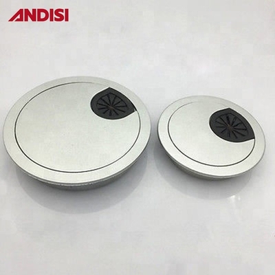Conector acabamento cromo/nickel revestido escritório tomadas de mesa cabo capa de manga Grommet