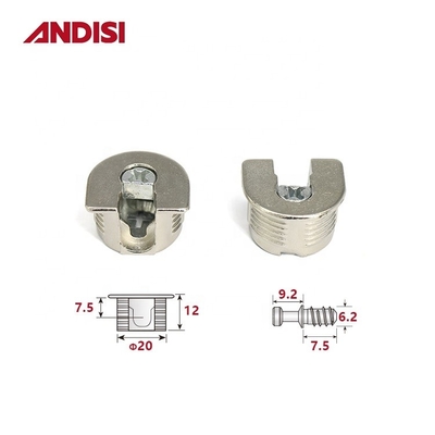 Home Office Conector de painel de ligação excêntrico de 20 mm para móveis de liga de zinco