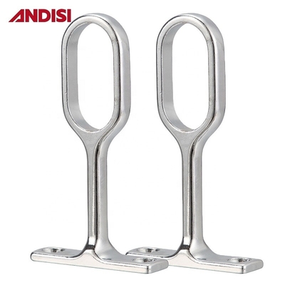 Suporte de tubo de guarda-roupa oval com apoio central de trilho pendente de aço inoxidável