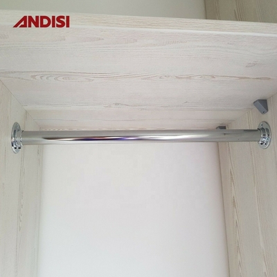 Moderno Design liga de zinco D25 Rod Rod Holder Armário redondo para Chrome Revestimento de guarda-roupa tubo