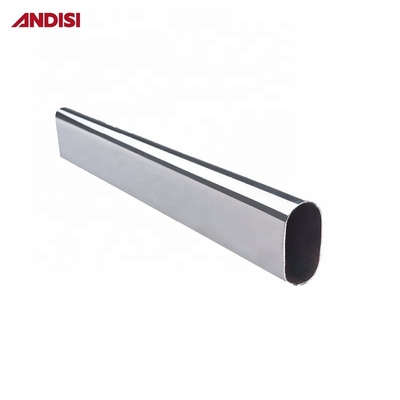 0.5/0.6/0.7/0.8/0.9/1.0/1.2mm tubo de guarda de metal oval para barra de armário de cromo polido