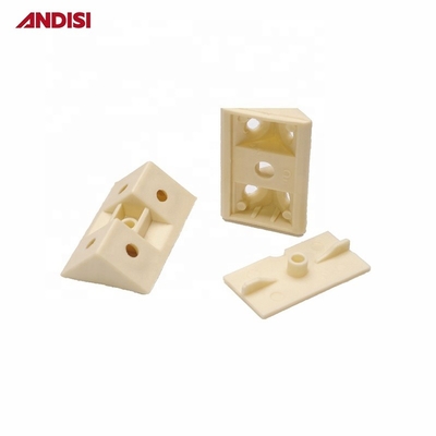 Home Office Armário de móveis ABS Conector de suporte de plástico em acabamento branco/preto/marrom