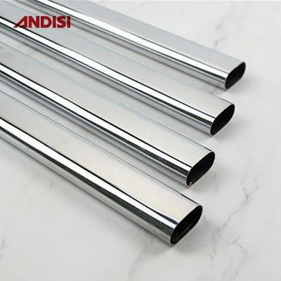 Rodas de ferro pendente de tubo oval de aço cromado duro para guarda-roupa de design moderno