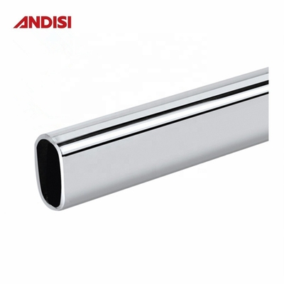 Rodas de ferro pendente de tubo oval de aço cromado duro para guarda-roupa de design moderno