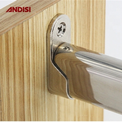 Rodas de ferro pendente de tubo oval de aço cromado duro para guarda-roupa de design moderno