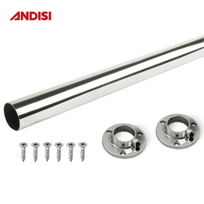 Flanges de suporte de barras de armário de liga de zinco para acessórios de guarda-roupa