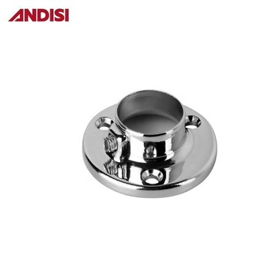 Porta-tubos de armário de móveis 30 mm Chrome Rod Rod Rod Support Flanges