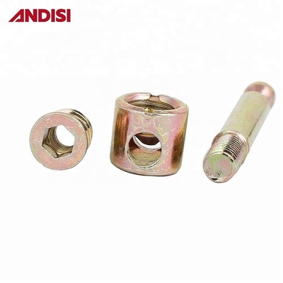 Fittings de ligação fortes para móveis modernos revestidos de zinco 4 em 1 Mini Fix Cam e parafuso
