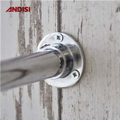 Mobiliário Hardware Guarda-roupa Flanges de poste para roupas Ferroviário End Bracket Closet Rod
