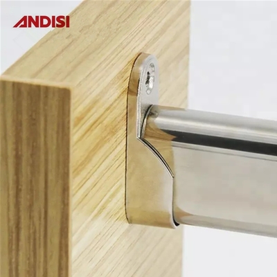 44mm Zinc Alloy Roupas Porta-carris para armário gabinete tubo oval bracket final tubo
