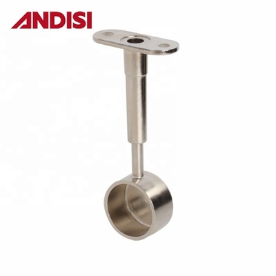 Suporte de barra de armário de liga de zinco ajustável para tubo pendurado de guarda-roupa redondo de 25 mm