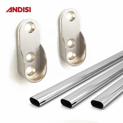 Armário moderno de liga de zinco oval Rod roupas de guarda-roupa de suspensão de trilho suporte de tubo para guarda-roupa
