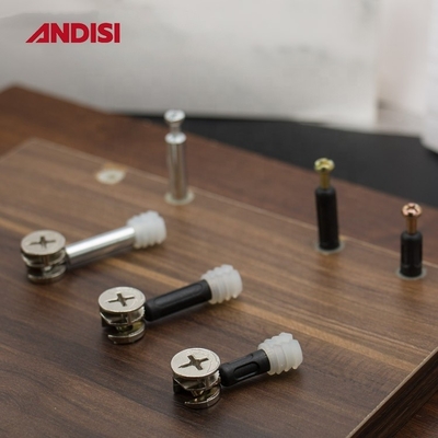 Embalagem de correio 3-IN-1 Conexão de armário de madeira Cam Lock Nut e parafuso MINI FIX