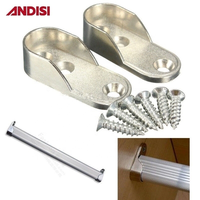 Atualize o seu guarda-roupa com 44 mm de liga de zinco de roupas, suportador de trilho e suporte de tubo oval