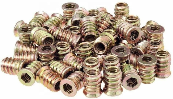 Embalagem de correio Y Hex Drive Fixação inserção roscada Mobiliário de madeira parafuso inserção de porca