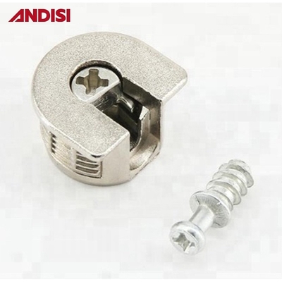Conector de móveis de liga de zinco de zinco fundido para parafusos de parafusos e para discos de bloqueio de cam