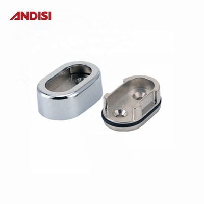 Suporte de tubo de guarda de forma oval de liga de zinco para suporte de barra de armário em acabamento de cromo