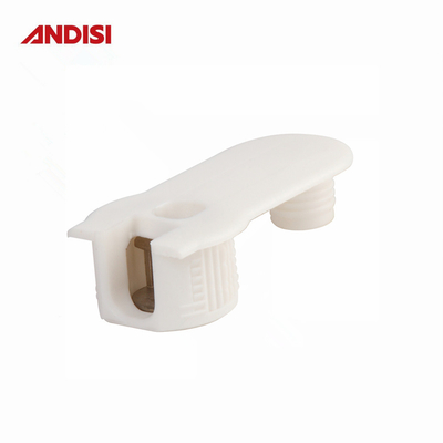 Conector de esquina de acabamento de nylon de cor branca/marrom revestido de zinco para outros móveis